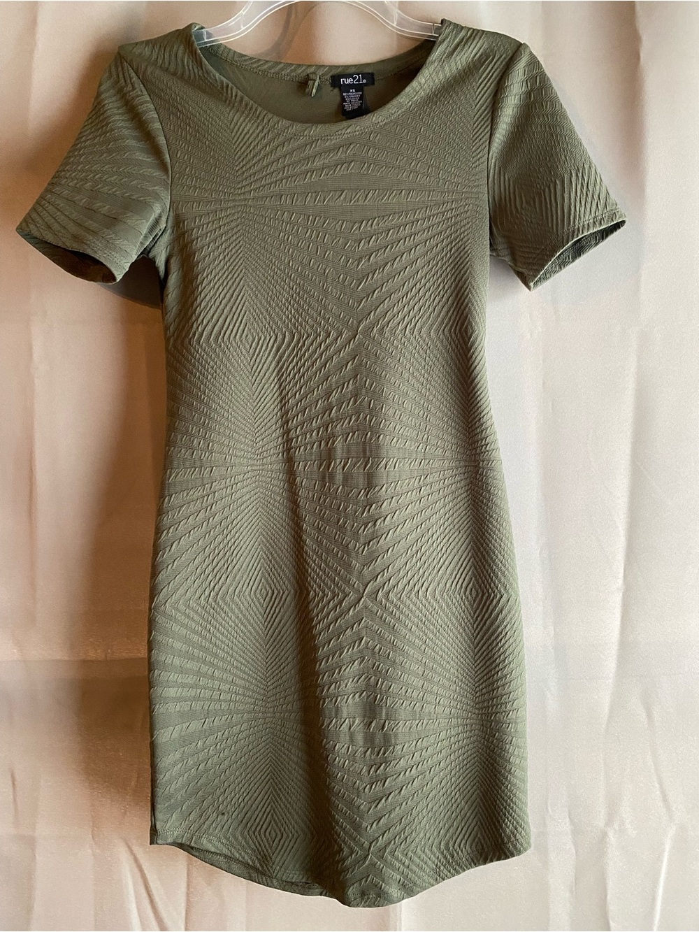 Rue21 Olive Green Textured A-Line Mini Dress